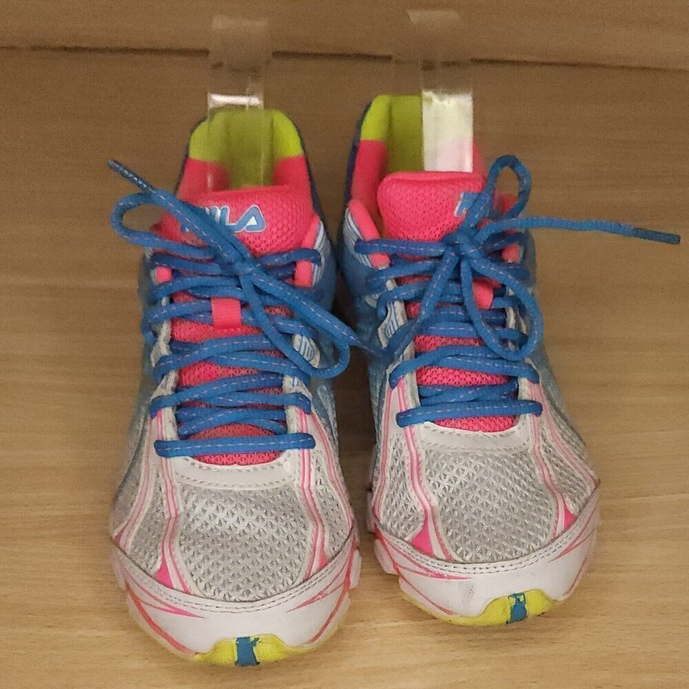 Fila Womens White And Neon Athletic Shoes 6 1/2 - Picture 2 of 7